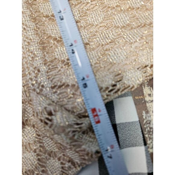 JPS Gold Sparkly Maxi Dress Womens Size 10P Vintage - Picture 7 of 8